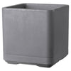 Vaso da fiori Cube - DEROMA - Cosmo - Grigio cenere - Autoirrigante - Ruote - 38 cm