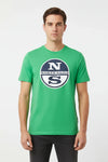 Maglietta North&Sails uomo estiva con logo frontale grande, 100% cotone, manica corta girocollo