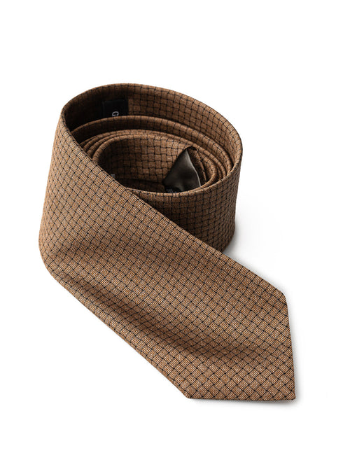 GIORGIO ARMANI Cravatta bronzo in seta Giorgio Armani da uomo