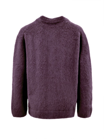 Gran Sasso Cardigan con Colletto alla Corena in Bordeaux da donna