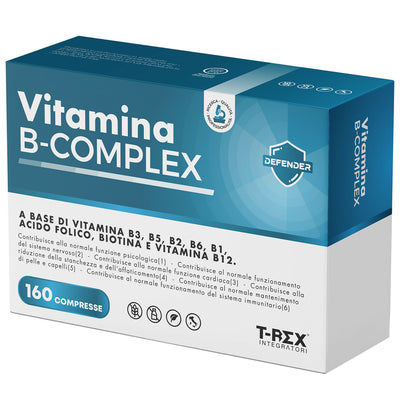 T-rex integratori, vitamina b complex 160 compresse vegan (5 mesi di fornitura)