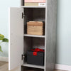 Colonna Bagno con 2 Armadietti e 2 Vani Aperti in Legno Effetto Cemento, 30x30x180cm TY7834-379TY7