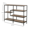 Scaffale Libreria Asimmetrica in Stile Industriale, in Legno e Metallo Nero, 120x32x95cm TG6838-046TG6