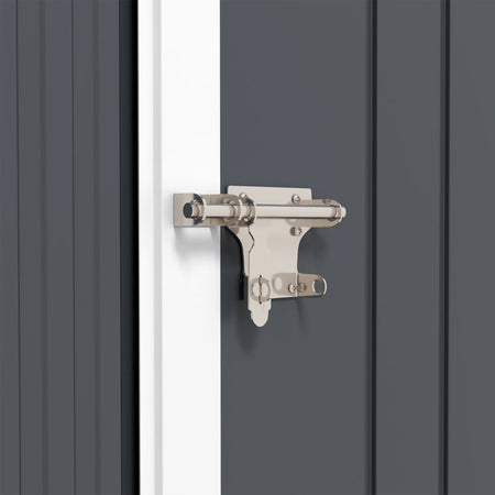 Casetta da Giardino Porta Attrezzi in Acciaio Zincato e PP con Finestra, 259x172x222 cm, Grigia e Bianca FG6845-331V03CGFG6