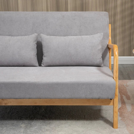 Divano 2/3 Posti imbottito Tessuto Effetto Velluto 122x71x76 Grigio YT2839-597V00GYRE2 , soggiorno salotto angolare ad angolo nero bianco marrone beige basso contenitore clic clac design moderno letto divani sala studio ufficio grande