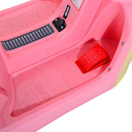 Motorino Elettrico per Bambini 3 Anni+ Max. 25kg con Luci, Musica, Batteria 6V e Velocità 3km/h, 108x51x75 cm, Rosa QA4370-013QA4