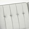 Divano Letto 3 Posti con Poggiapiedi e Schienale Reclinabile, Rivestimento Velluto e Seduta Imbottita, 218x85x86 cm, Grigio Chiaro 839-070V00LG