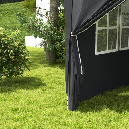Gazebo 3x3 ad Altezza Regolabile con Fori di Drenaggio e Borsa da Trasporto, in Metallo, Grigio 84C-460V00CG