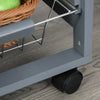 Carrello da Cucina in Grigio Scuro con 1 Cassetto e 4 Cestelli Metallici GH3801-121V01CGGH3