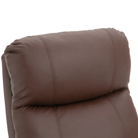 Poltrona Relax Manuale con Schienale Reclinabile 145° e Poggiapiedi in Pelle PU Marrone, 76x91x106cm YT6833-840YT6