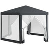 Gazebo da Giardino Esagonale con Doppio Ingresso, in Metallo e Poliestere, 3.94x3.94x2.5 m, Grigio  84C-044V02CG
