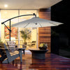 Ombrellone da Giardino a Braccio 3x2.5 m con Manovella e 8 Strisce LED a Energia Solare, Crema 84D-066CW