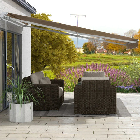 Tenda da Sole per Esterno Avvolgibile a Bracci con Apertura a Manovella, 350x250 cm, Giallo QW6840-174V00YLQW6