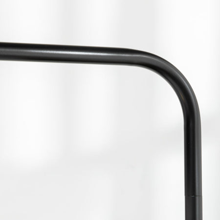 Lampada da Terra Moderna in Acciaio con Paralume in Tessuto Effetto Lino, 64x38x163.5 cm, Bianca e Nera TG5B31-329TG5