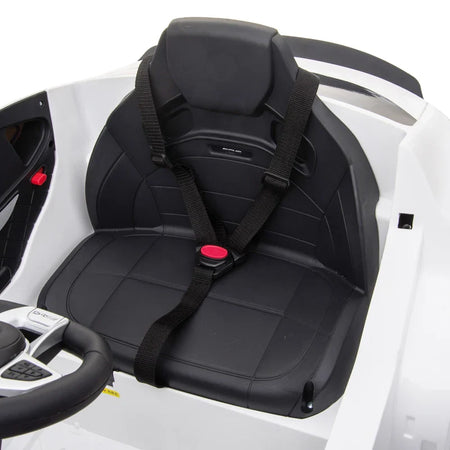 Macchina Elettrica per Bambini 3-5 Anni Mercedes con Cintura di Sicurezza e Telecomando, Bianco MN1370-074V90WTMN1