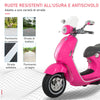 Moto Elettrica per Bambini con Licenza Ufficiale Vespa, 2 Rotelle, Luci e Suoni, 108x49x75 cm, Rosa JN9370-115PKJN9