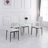 Tavolo Moderno Rettangolare Struttura in Metallo e Piano in Vetro Temperato - Bianco JH3835-479WTJH3