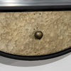 Specchio da Parete Rotondo da Ø61cm con Cassetto e Cornice in Metallo Nero UJ6830-474UJ6