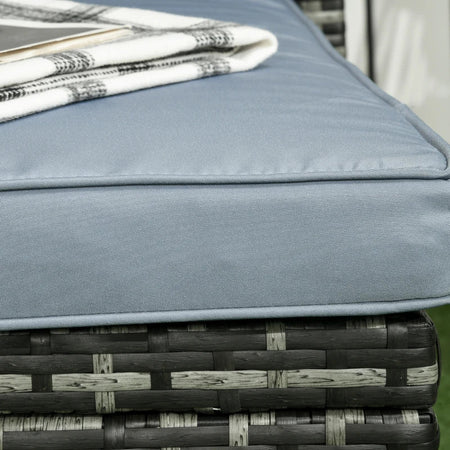 Salotto da Giardino con Divanetto, Chaise Longue e Tavolino in Rattan PE con Cuscini, Grigio 860-121V00GY