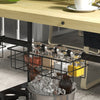 Carrello da Giardino a 2 Ripiani, 2 Cesti e 4 Spazi Portabottiglie, in Legno di Abete, 97.5x65x81 cm  ER584G-420V00NDER5