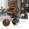 Poltrona Relax Alzapersona Reclinabile, Massaggiante e Riscaldata in Velluto, Marrone WS9713-160V90DRWS9