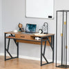 Scrivania Moderna in Metallo e MDF Stile Industriale, Mensole e Cassetto per Casa e Ufficio, 120x60x76cm Nero Marrone XV2836-376XV2