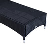 Set Mobili da Giardino 2 Sedie a Sdraio e Tavolino 3pz Lettino Prendisole Rotelle Reclinabile Rattan Nero 862-011BK