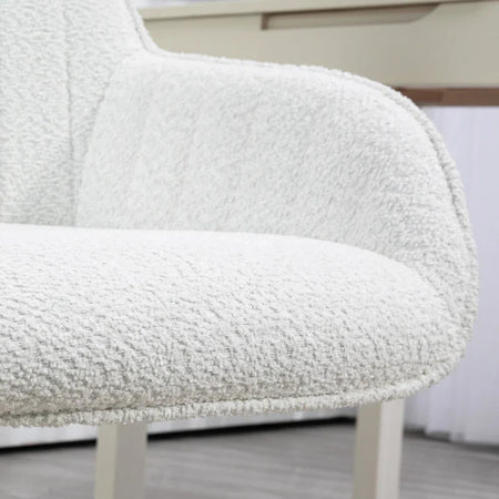Sedia da Ufficio in Tessuto con Altezza Regolabile, Seduta Girevole e Ruote, Bianco HU8921-713V00WTHU8