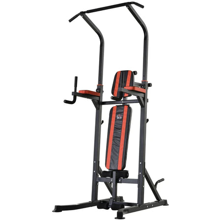 Postazione Pieghevole e Multiuso per Allenamento in Acciaio con Barra Trazioni e Sedia Romana, 92 x 178 x 200-236cm ZC7A91-092RDZC7