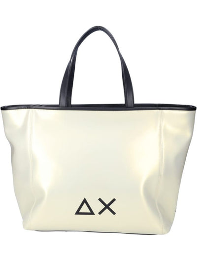 SUN68 borsa oro donna in ecopelle logo sul davanti a contrasto art.Z35259