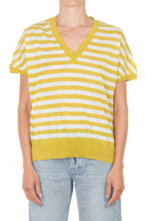 LA FEMME BLANCHE La Femme Blanche - T-shirt - 451613 - Bianco/Giallo da donna