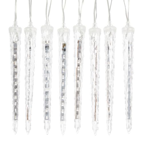 Catena ghiaccioli per mensole o soffitto con 80 luci led bianche per decorazioni