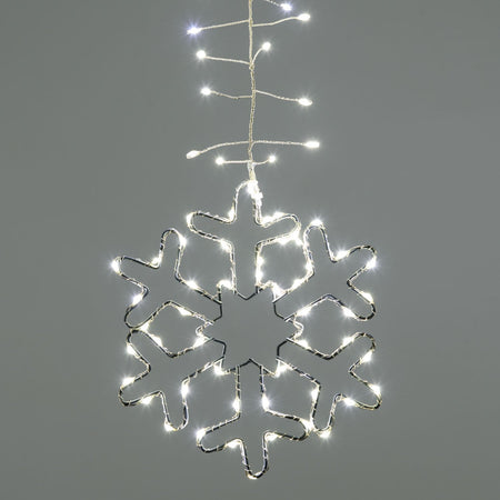 Cascata stalattite decorata cristalli di neve luminosi con led a luce fredda per esterno e interno