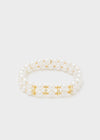 Bracciale two-rows perle bianche