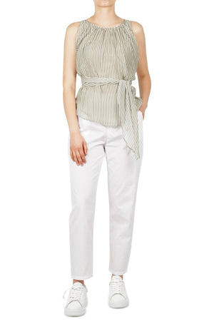 JUCCA Jucca - Top - 451695 - Verde/Bianco da donna