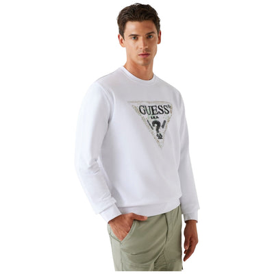 Guess felpa bianca logo triangolo M5YQ05 K68I4 G011