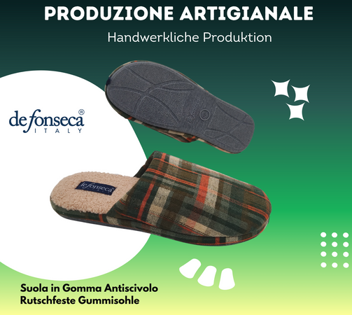 de fonseca Brunico Ciabatte Invernali, Calde Pantofole Chiuse per Uomo, Ciabatta con Pelo per Casa