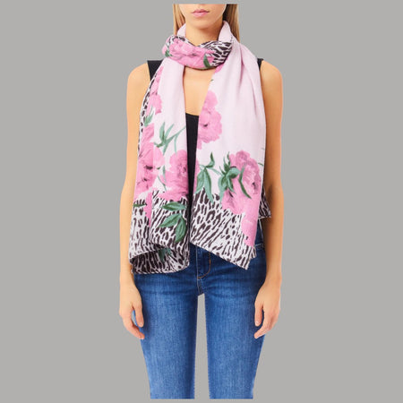 Liu Jo stola lilla animalier floreale 70X180 2F5077T0300