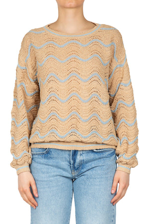 LA FEMME BLANCHE La Femme Blanche - Maglia - 451436 - Beige/Azzurro da donna