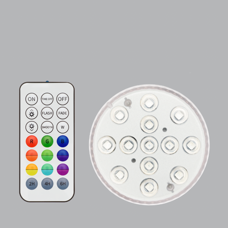 Disco sommergibile con led a luce RGB multicolore Ø8,5cm a batterie