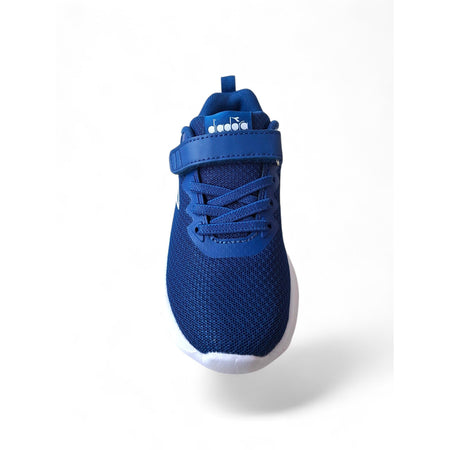 Diadora Evo Run 101.182001 – Sneakers Bambino Blu Bianco | Velcro e Laccio Elastico | Taglie 28-35
