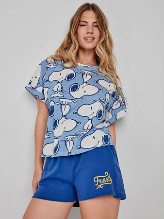 Pigiama Donna Gisela Primavera/Estate 2/20282S Corto Stampa Snoopy