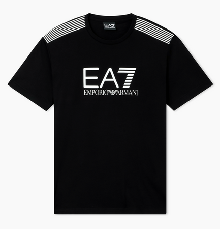 Emporio Armani T-Shirt Uomo Girocollo 7 Lines in Jersey Di Misto Cotone Asv