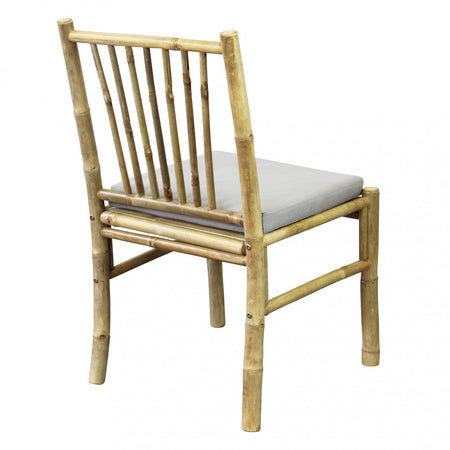 Sedia "Cuba Libre" in legno di Bamboo, con cuscino, 48 x 48 x 45/85 cm