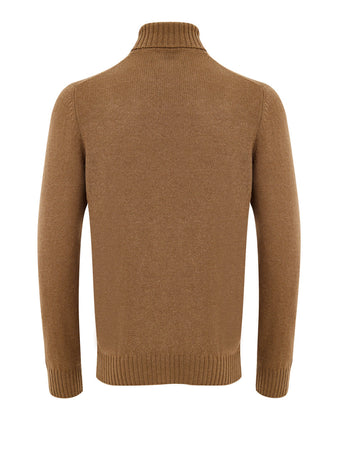 Gran Sasso Maglione Dolcevita Marrone in Lana da uomo