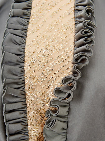 Lardini Top con Maniche Tulle Oro e Fusciacca da donna