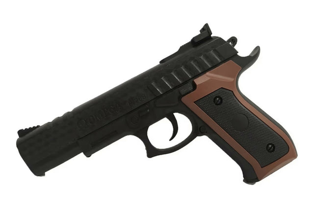 P.268 Pistola Giocattolo con Laser, Proiettili BB da 6mm, Colore Nero e Marrone, 23 cm, per Bambini e Cosplay