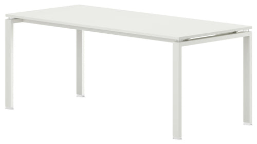 Scrivania operativa per ufficio con top in melaminico e struttura metallica cm. 120/140/160/180/200 x80x73h