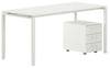 Scrivania con gambe a ponte regolabili in altezza per ufficio operativo cm. 120/140/160/180 x80x65/85h