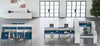 Scrivania con gambe a ponte regolabili in altezza per ufficio operativo cm. 120/140/160/180 x80x65/85h
